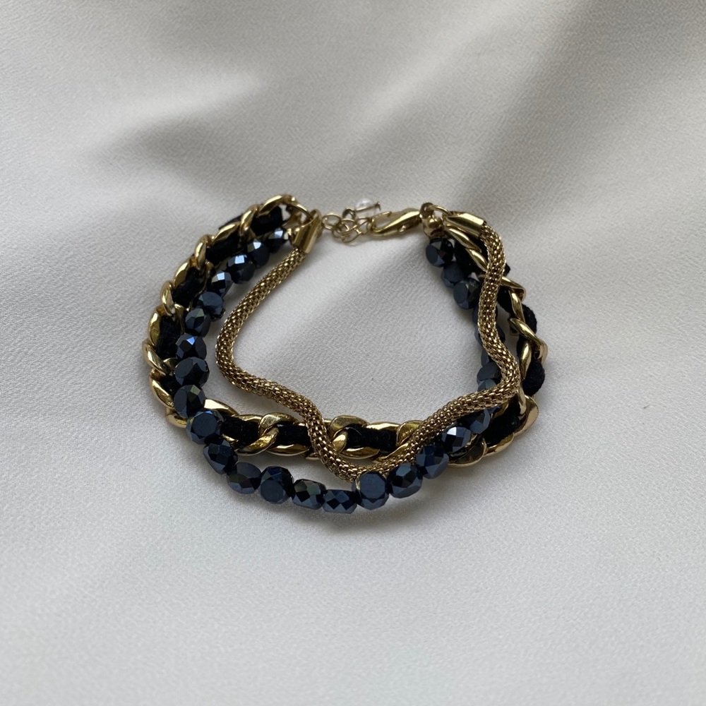 Black & Gold Clasp Bracelet